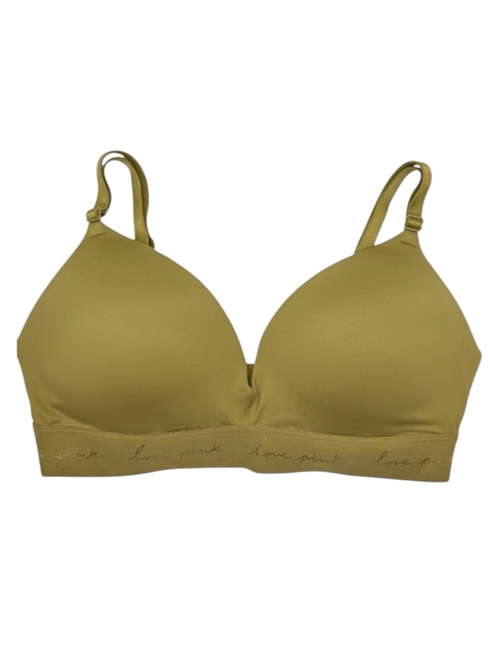 PINK VS Wear Everywhere Wireless PushUp Bra in Olive/Pink Size 36D — SO PRETTY!!